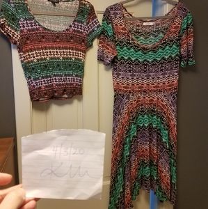 Lularoe vintage xl nicole dress & matching top